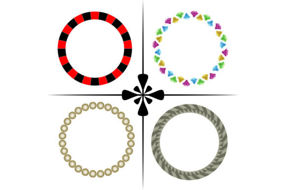 Circle Leaf Frames, Floral Leaves Round F