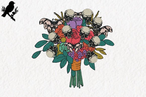 Floral Bouquet Skull Sublimation
