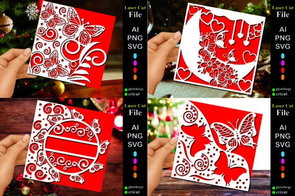 Floral Butterfly Greeting Card Bundle