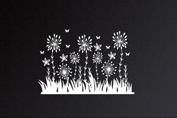 Floral Flower Garden with Butterfly Cut