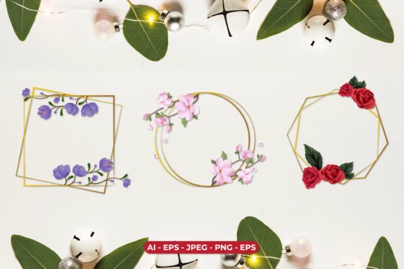 Floral Geometric Frames