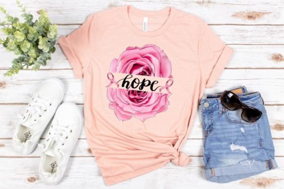 Floral Hope PNG Pink Ribbon Sublimation