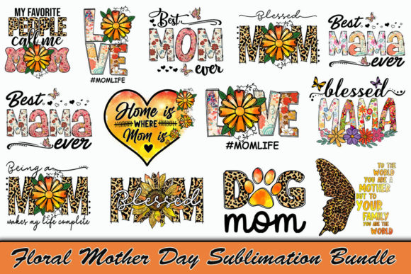 Floral Mother Day Sublimation Bundle