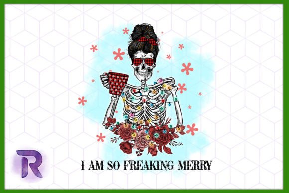 Floral Skeleton Mom Christmas PNG