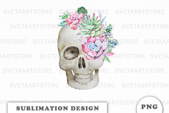 Floral Skull Sublimation Design