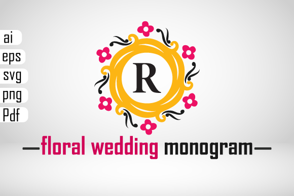 Floral Wedding Monogram R