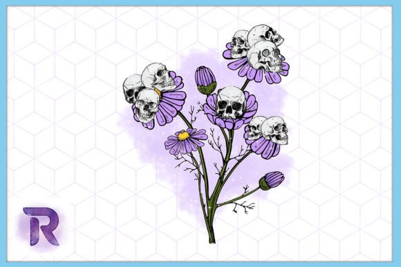 Flower Skeleton Halloween Floral PNG