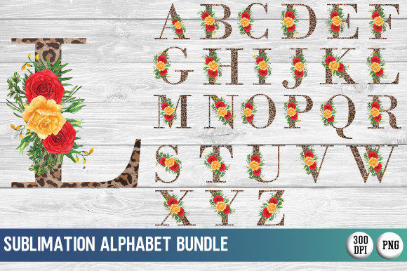 Leopard Floral Alphabet Bundle