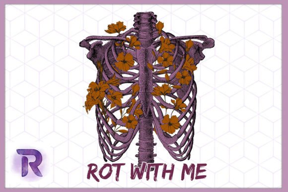 Skeleton Floral Rot with Me Halloween