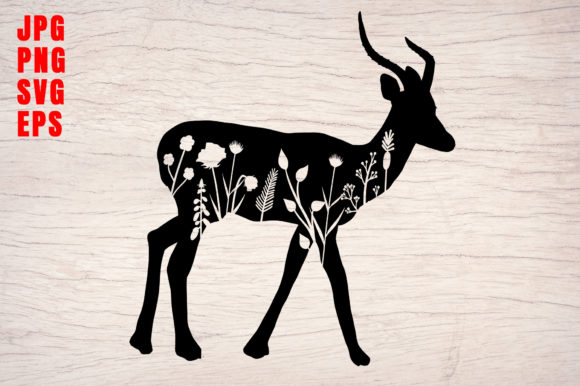 Spring Flowers Animal Floral Silhouette
