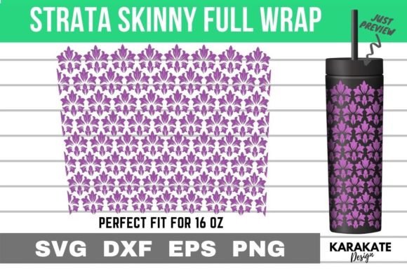 Thai Floral, 16 Oz Strata Skinny Wrap SV
